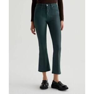 AG Farrah Crop Mid-rise Boot Jean in Leatherette Hidden Pine 25
